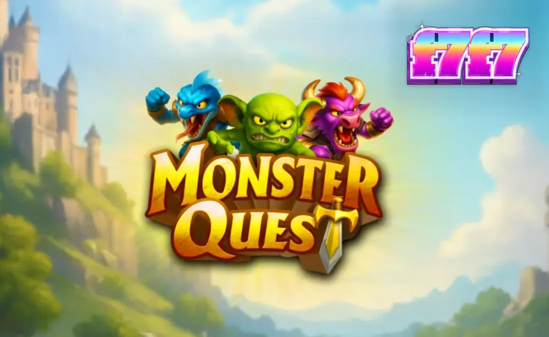 Ksatria berhadapan dengan naga di depan kastil dalam slot Monster Quest